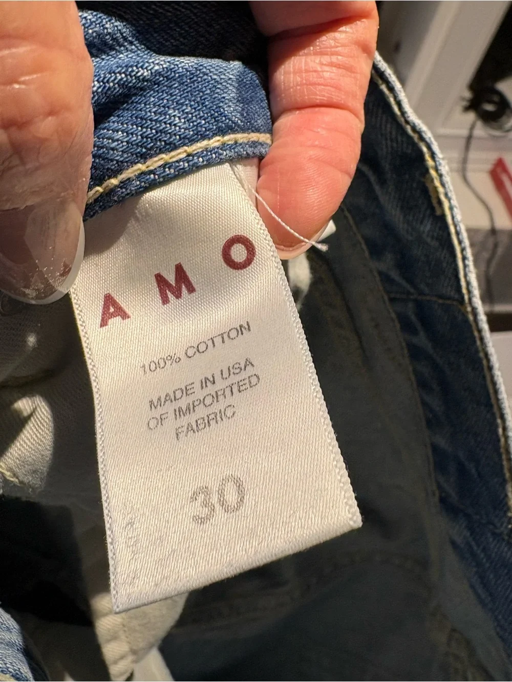 AMO Babe Vintage Blues Distressed Relaxed Jeans size 30